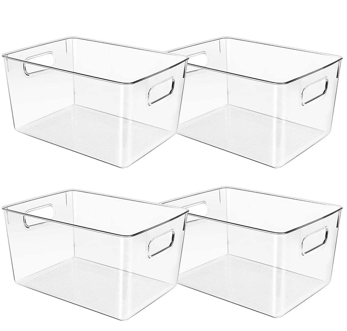 Control Kitchen Clear Plastic Storage Bins, Perfect for Kitchen Organization or Pantry Organization and Storage, Fridge Organizer Plastic Bins